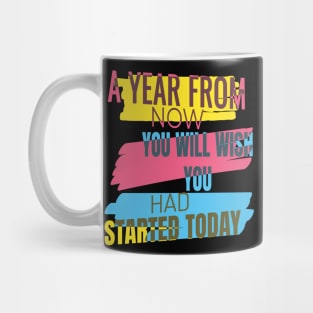 January 2023. Motivational saying. Mug